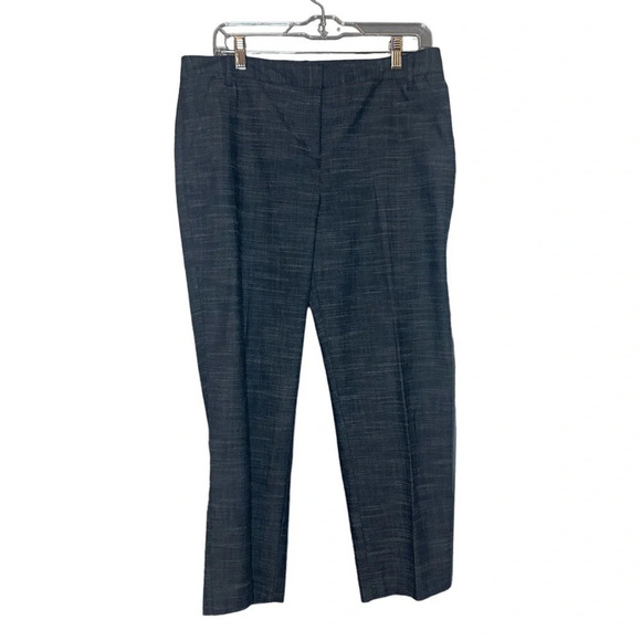 Van Heusen pants Capri ankle chambray look blue stretch size 10 - Picture 1 of 12